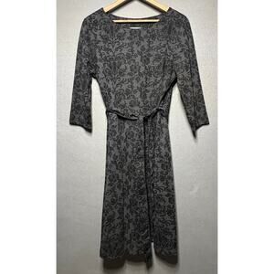 Croft & Barrow Gray Belted Knit Dress Size XL Stretch Textured Minimal Cozy Chic